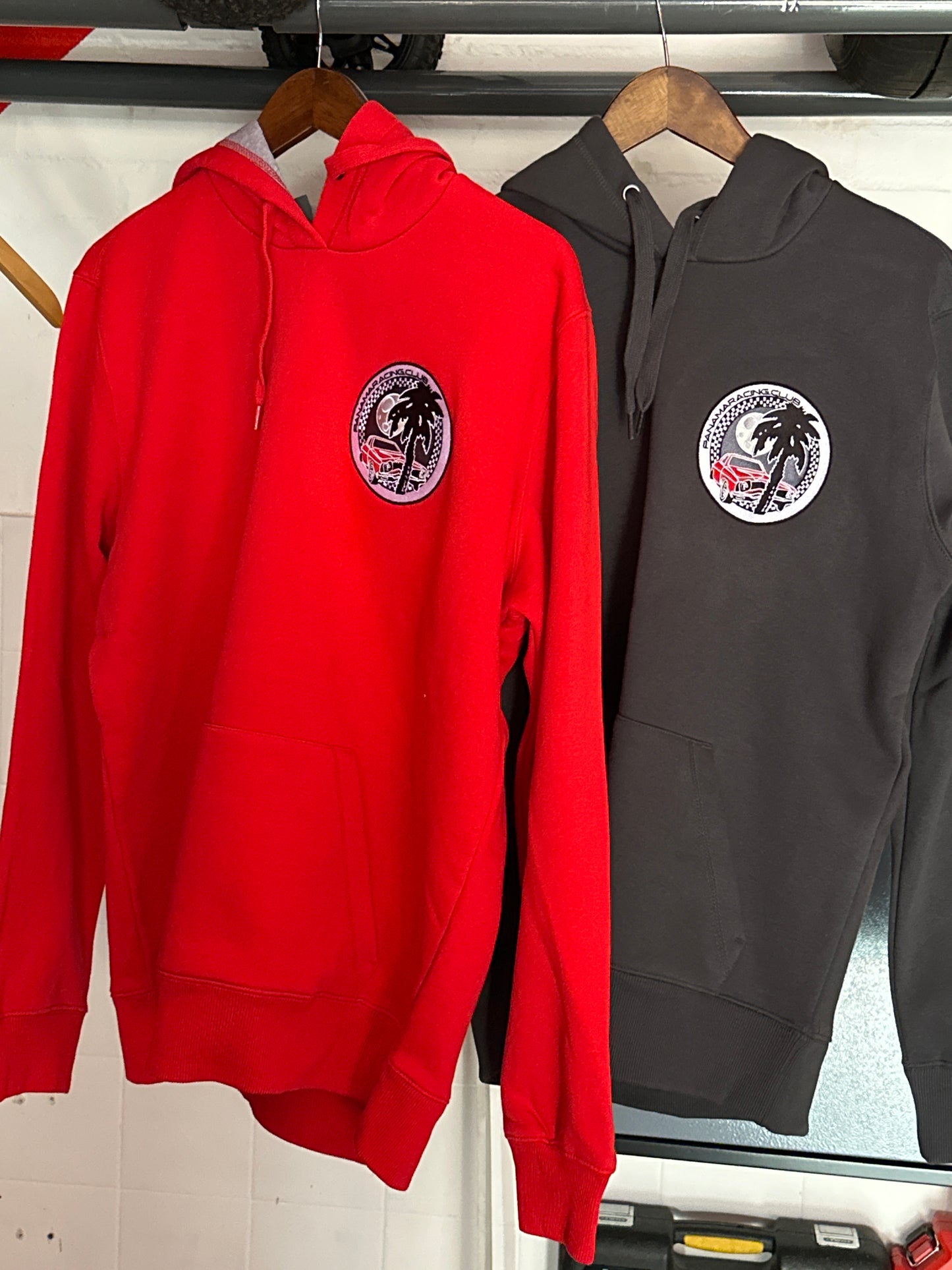 The High End Panama Racing Club Hooded Sweater in Red or Grey